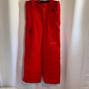 Spyder Bright Red Ski Pants with Black Suspenders Boys 16